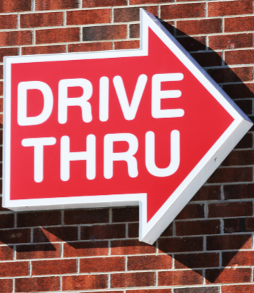 SCS, image of a drive thru sign 