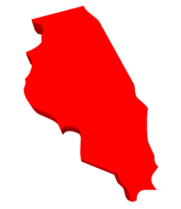 SCS, image of the state of Illinois, in red outline 