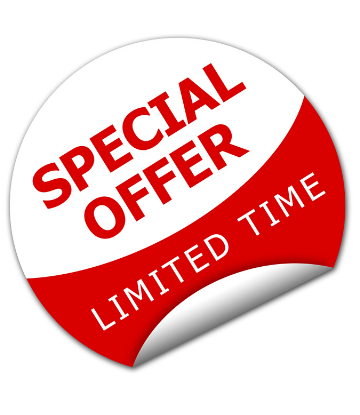 Scs, red and white button that reads SPECIAL OFFER LIMITED TIME 