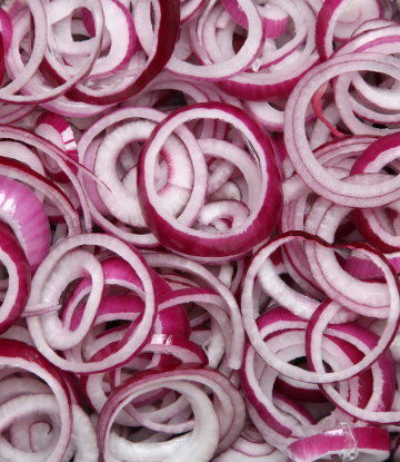 Image of cut red onions 