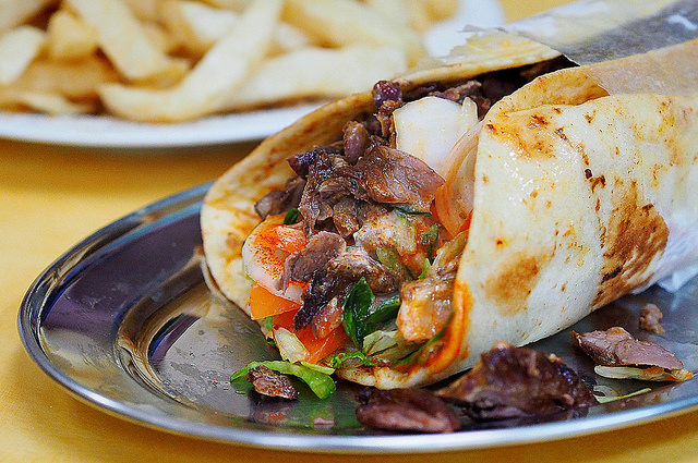 Lamb gyro on a plate