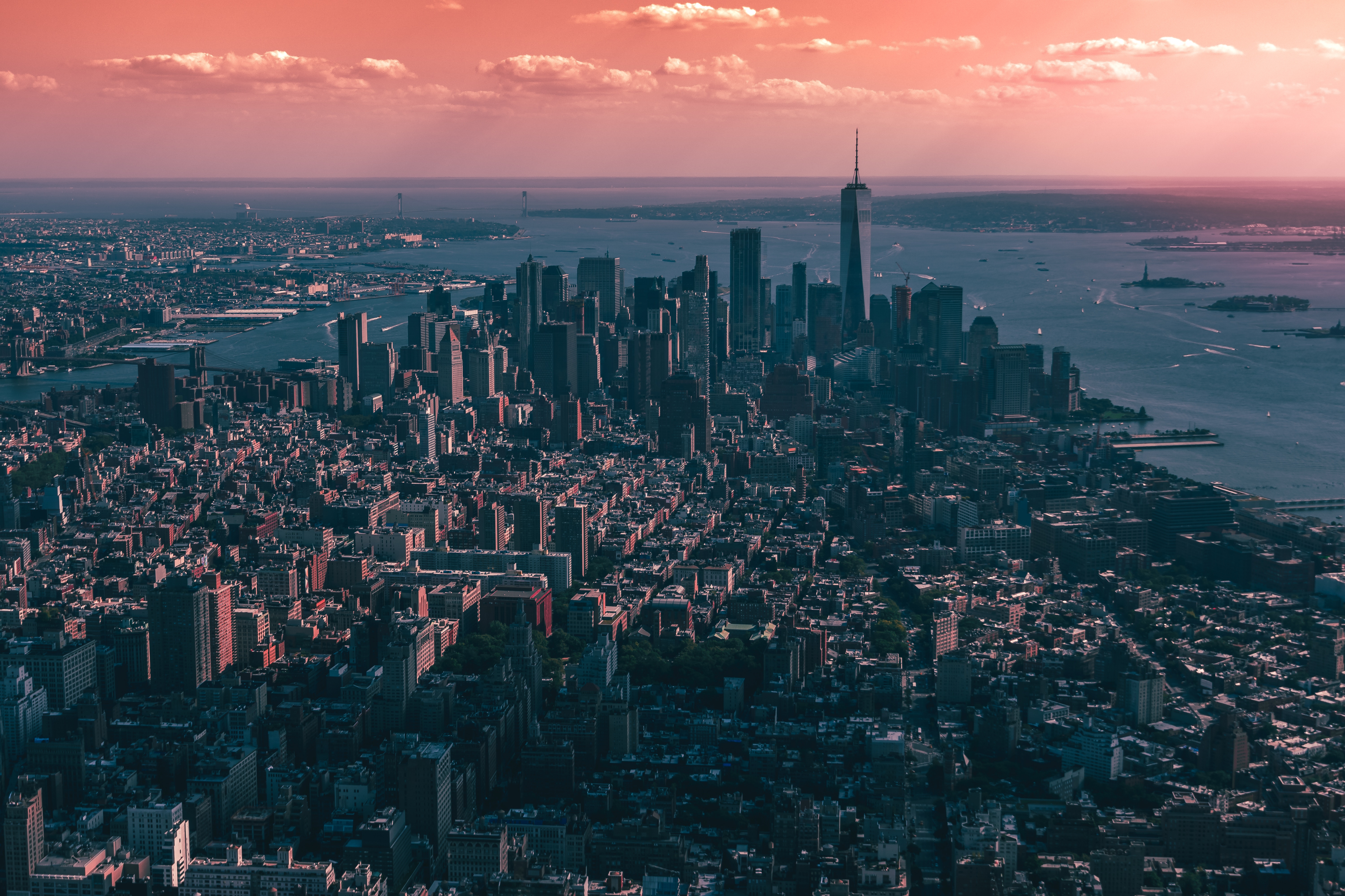 Dusk scene of New York City