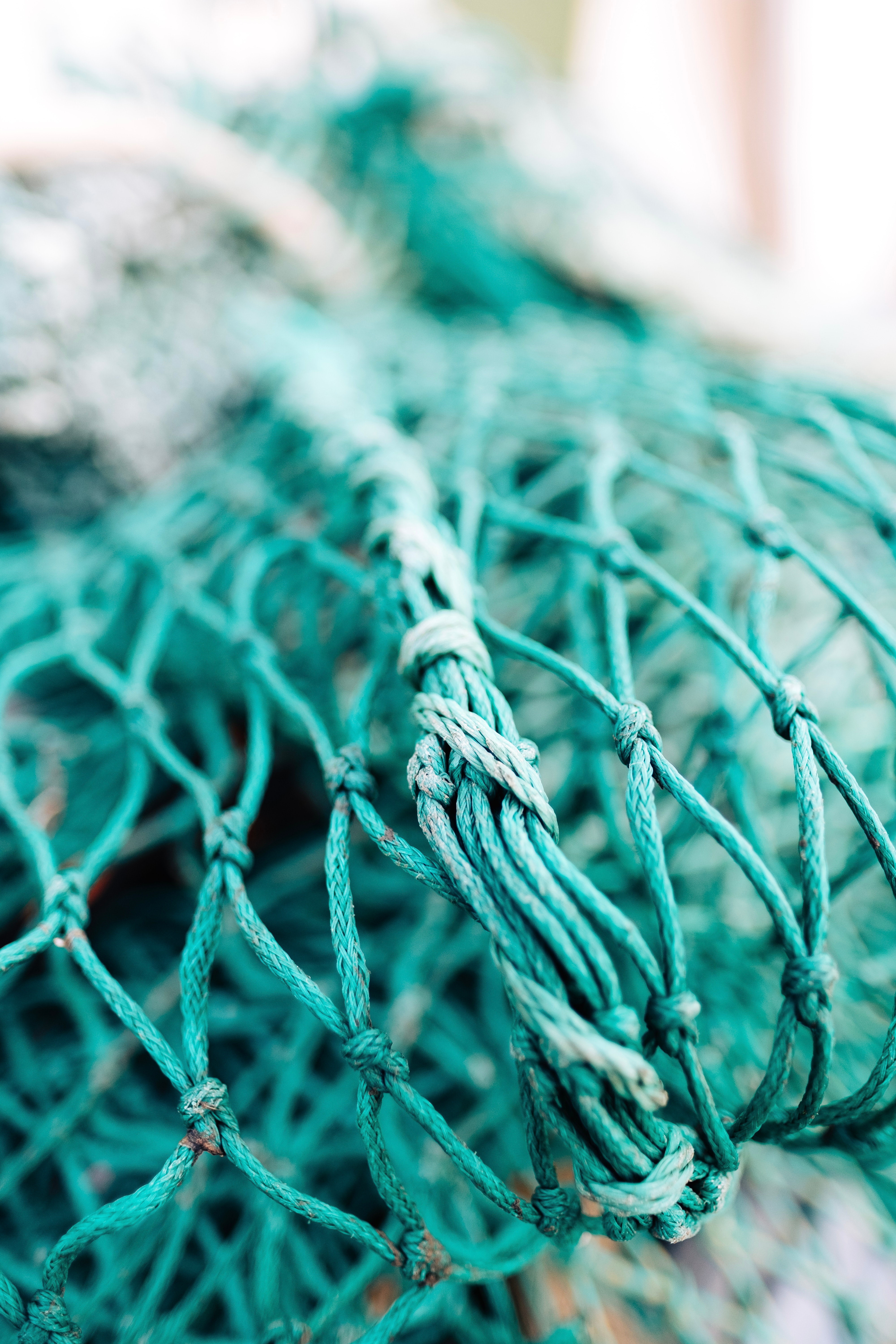 Turquoise fishing net