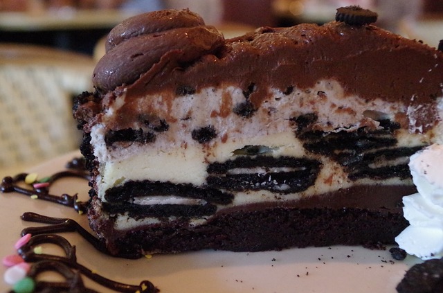 Piece of oreo cheesecake.