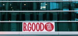B.Good Restaurant Sign mounted on windows