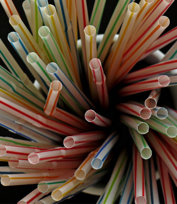 Supply Chain Scene, image of plastic drinking straws 