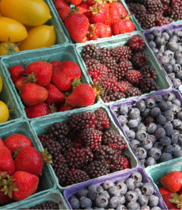 Supply Chain Scene, image of market fresh fruit 