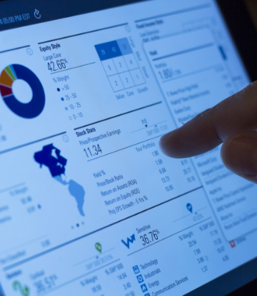 Supply Chain Scene, image of a data dashboard