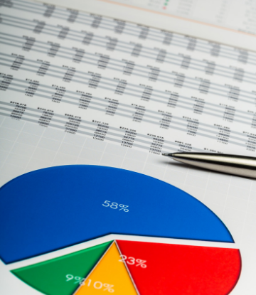 Supply Chain Scene, image of a data pie chart 