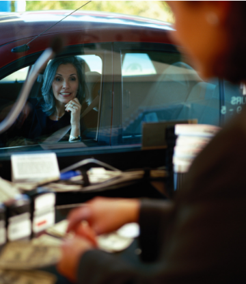 Supply Chain Scene, image of car at a drive-thru 