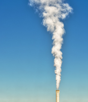 Supply Chain Scene, image of a smokestack 