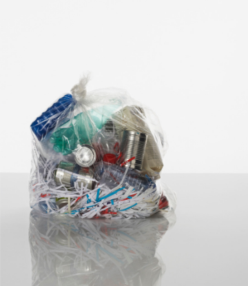 Supply Chain Scene, image of a bag of trash 