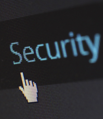 Supply Chain Scene, image of the word Security on computer screen 