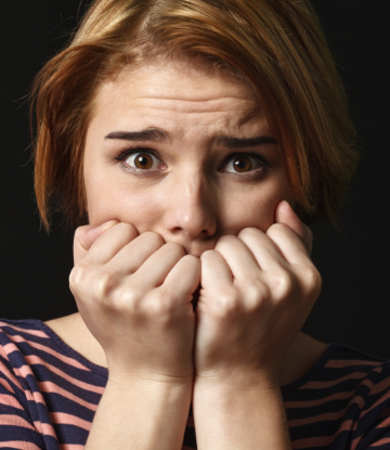 Supply Chain Scene, image of a nervous woman 