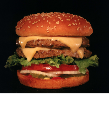 Supply Chain Scene, image of a double cheeseburger 