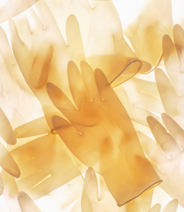 Supply Chain Scene, image of clear plastic gloves 