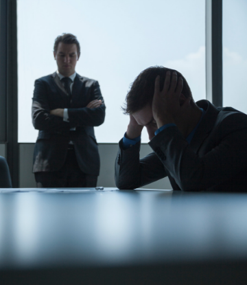 Supply Chain Scene, image of worried business professionals 