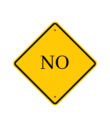 Supply Chain Scene, image of a yellow sign with the word "NO" 