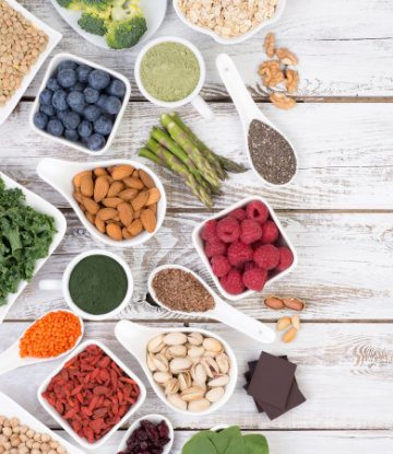 Supply Chain Scene, image of a table with bowls of different ingredients on top