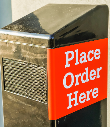 Supply Chain Scene, image of a drive thru ordering speaker