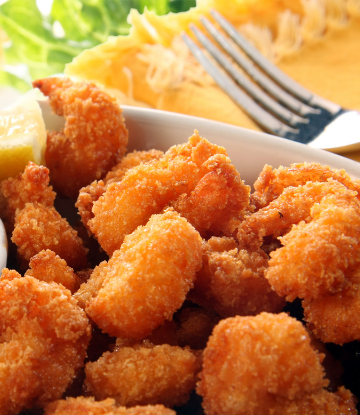 Supply Chain Scene, image of bowl full of breaded shrimp 