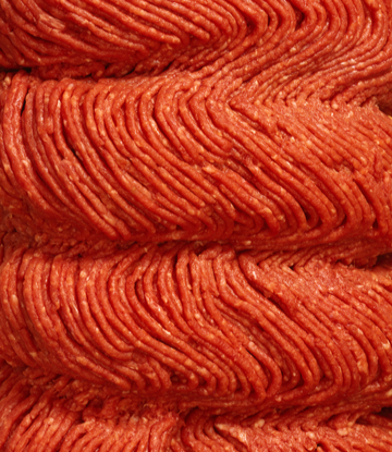 Supply Chain Scene, closeup  image of raw ground beef 