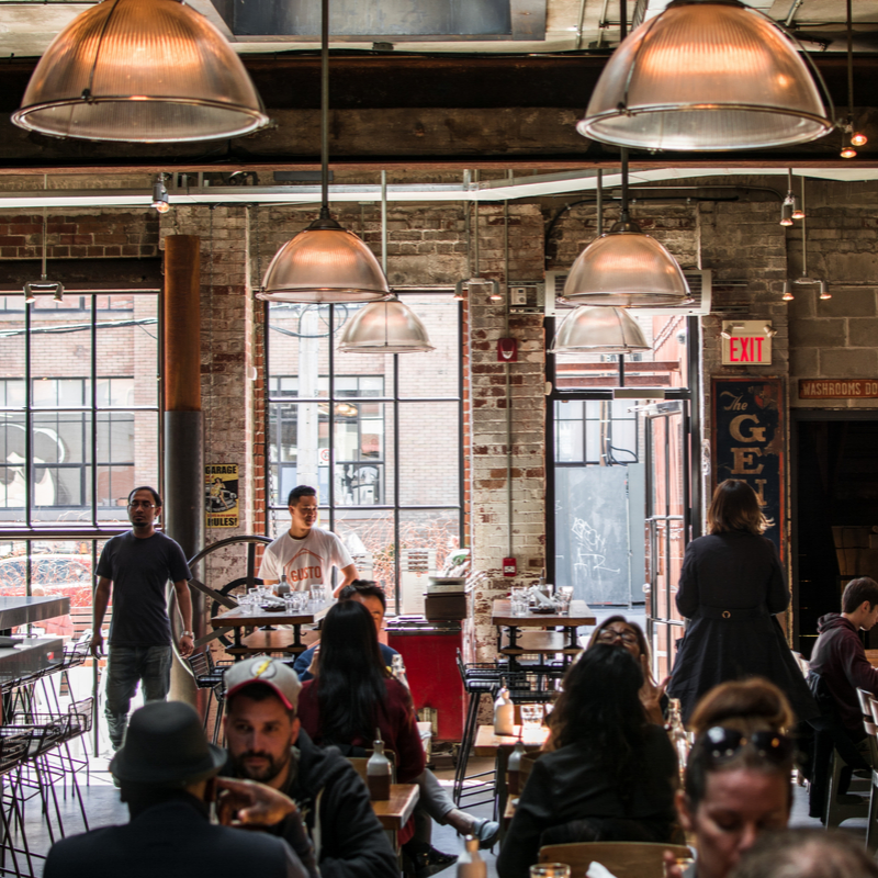 Supply Chain scene, image of people dining in a restaurant 