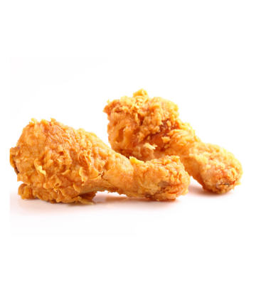 SCS, image of two crispy fried chicken drumsticks 