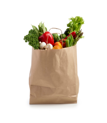 SCS, image of fresh produce in a brown shopping bag 