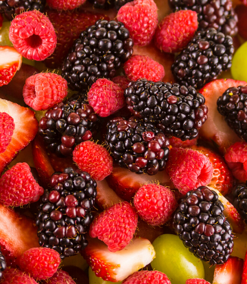 SCS, Image of assortment of fresh berries and grapes 