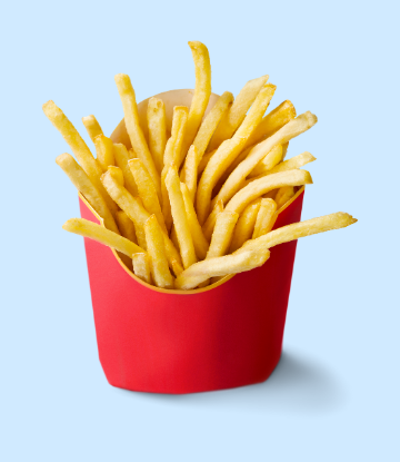 Image of a red food package of french fries 