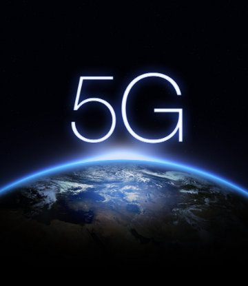image of planet earth with 5G on top of it