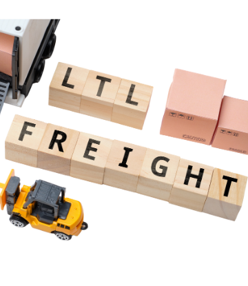 wooden blocks that read LTL FREIGHT 