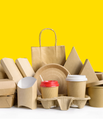 Image of a variety of plain cardboard food packaging