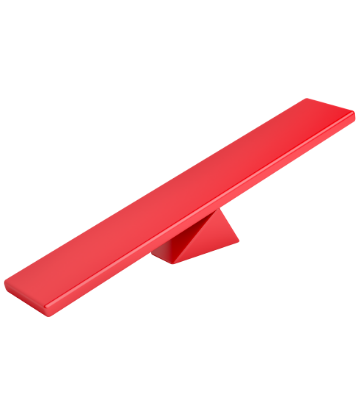 Image of a red teeter totter 