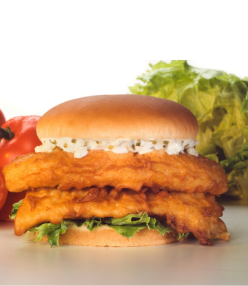 A fried chicken filet sandwich 