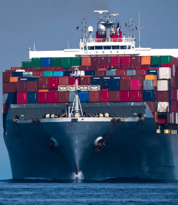 Ocean ship carrying containers