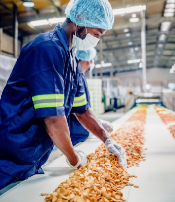 Person at a food processing facility