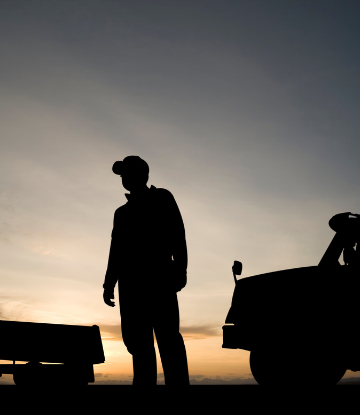 Shadow of a trucker 