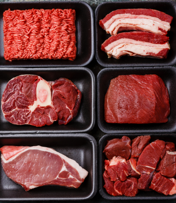 Assortment of fresh cuts of red meat