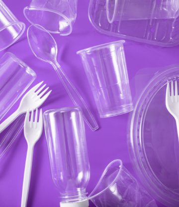 assortment of single use plastic items 