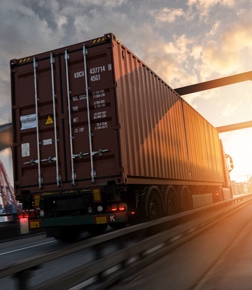 truck with shipping container 