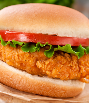 A crispy chicken sandwich 