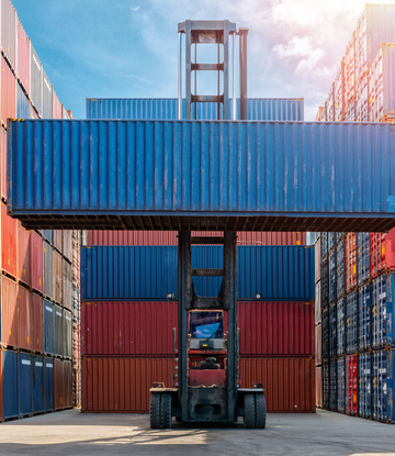 Shipping containers at port