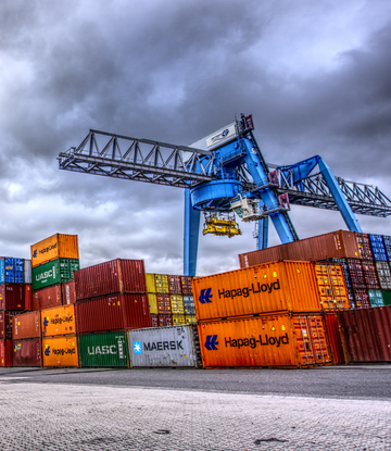 Shipping containers at port