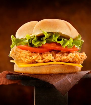 A crispy chicken sandwich