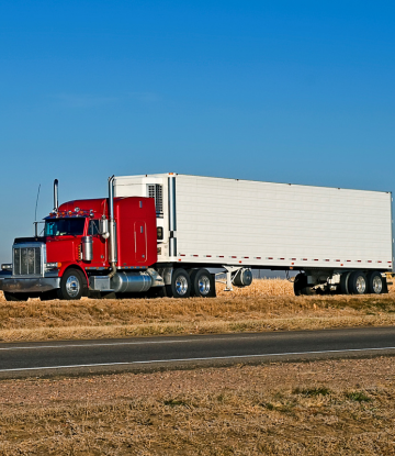 Reefer truck on the highway 