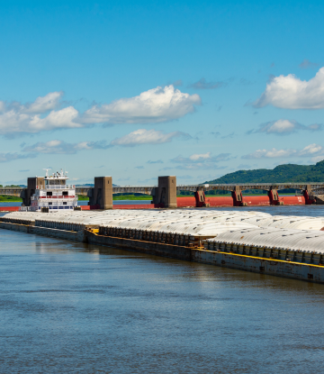 Mississippi River and a dam 