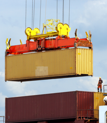 Shipping containers at port