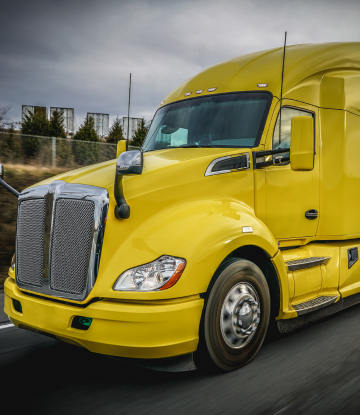 yellow freight truck 